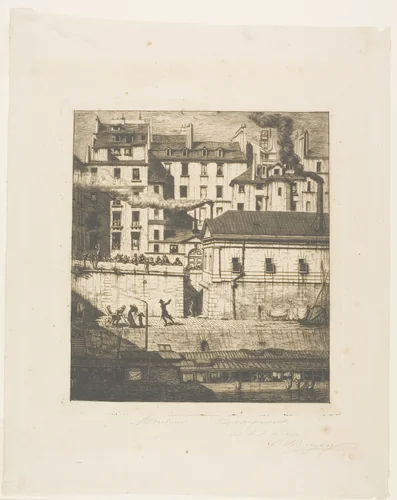 The Mortuary, Paris by Charles Meryon, print, 1854