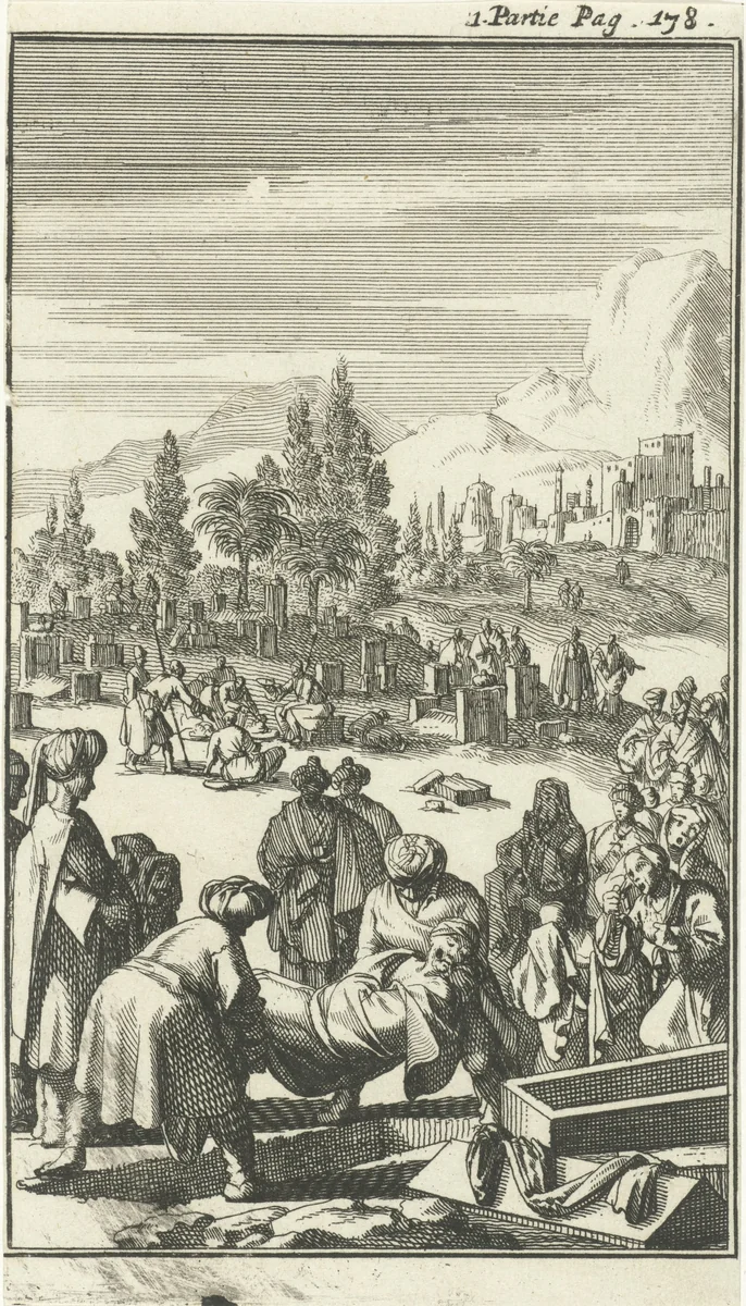 Turkse begrafenis by Jan Luyken, print, 1689