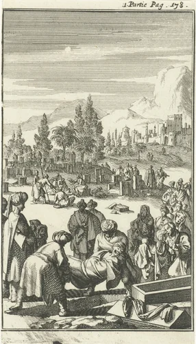Turkse begrafenis by Jan Luyken, print, 1689