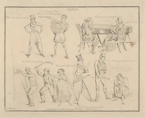 Songs: "What's this dull town to me..." by Henry Thomas Alken, print, 1822