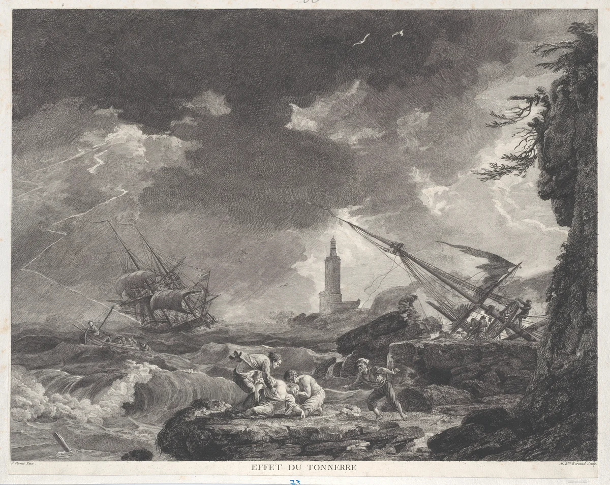 Effect of Thunder by Joseph Vernet, print, 1750-1790