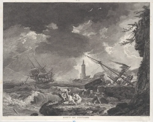 Effect of Thunder by Joseph Vernet, print, 1750-1790