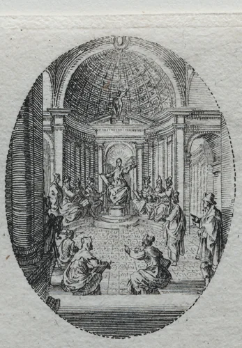 The Mysteries of the Passion: Christ Disputing with the Doctors by Jacques Callot, print, 1631