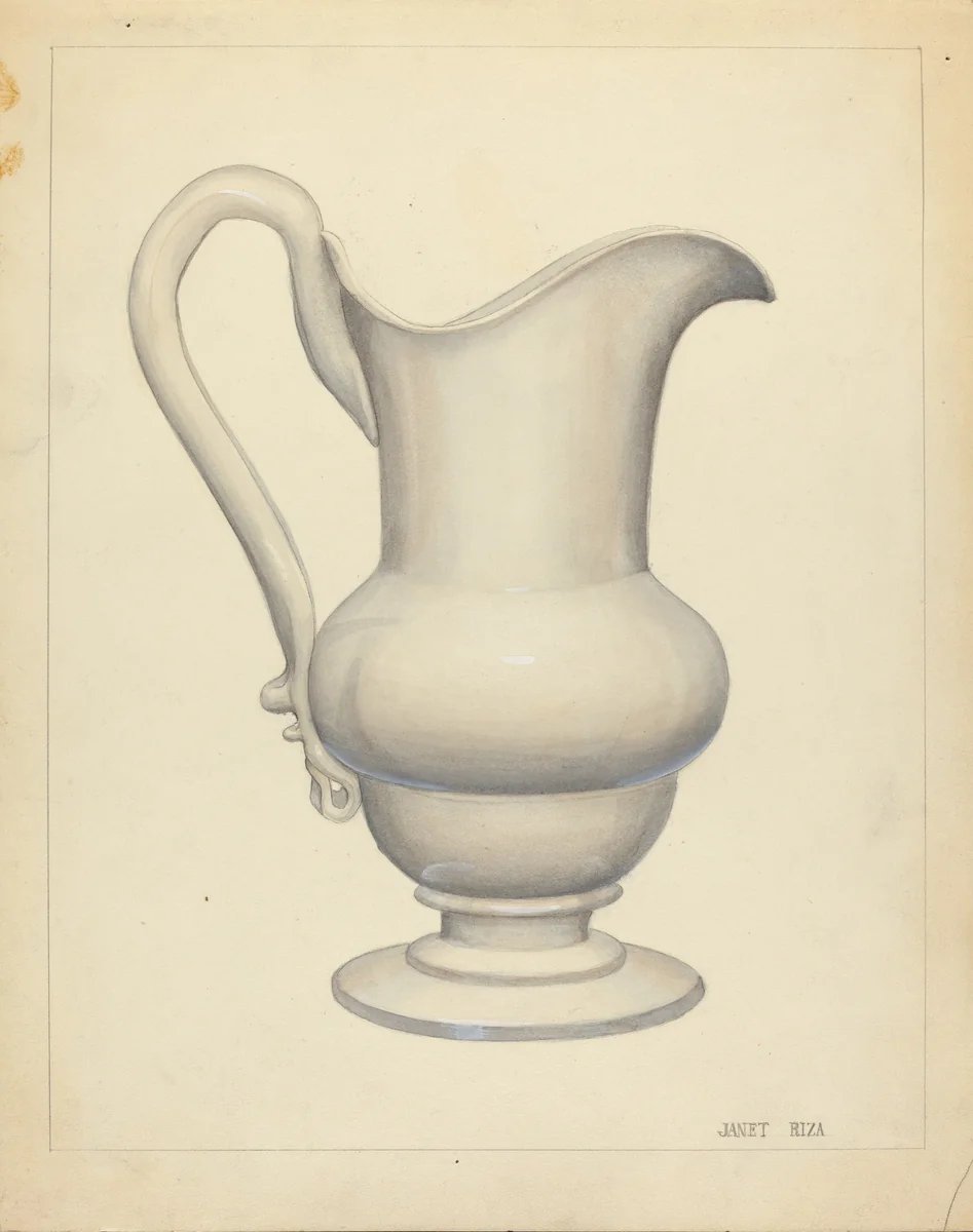 Pitcher by Janet Riza, index of american design, 1940
