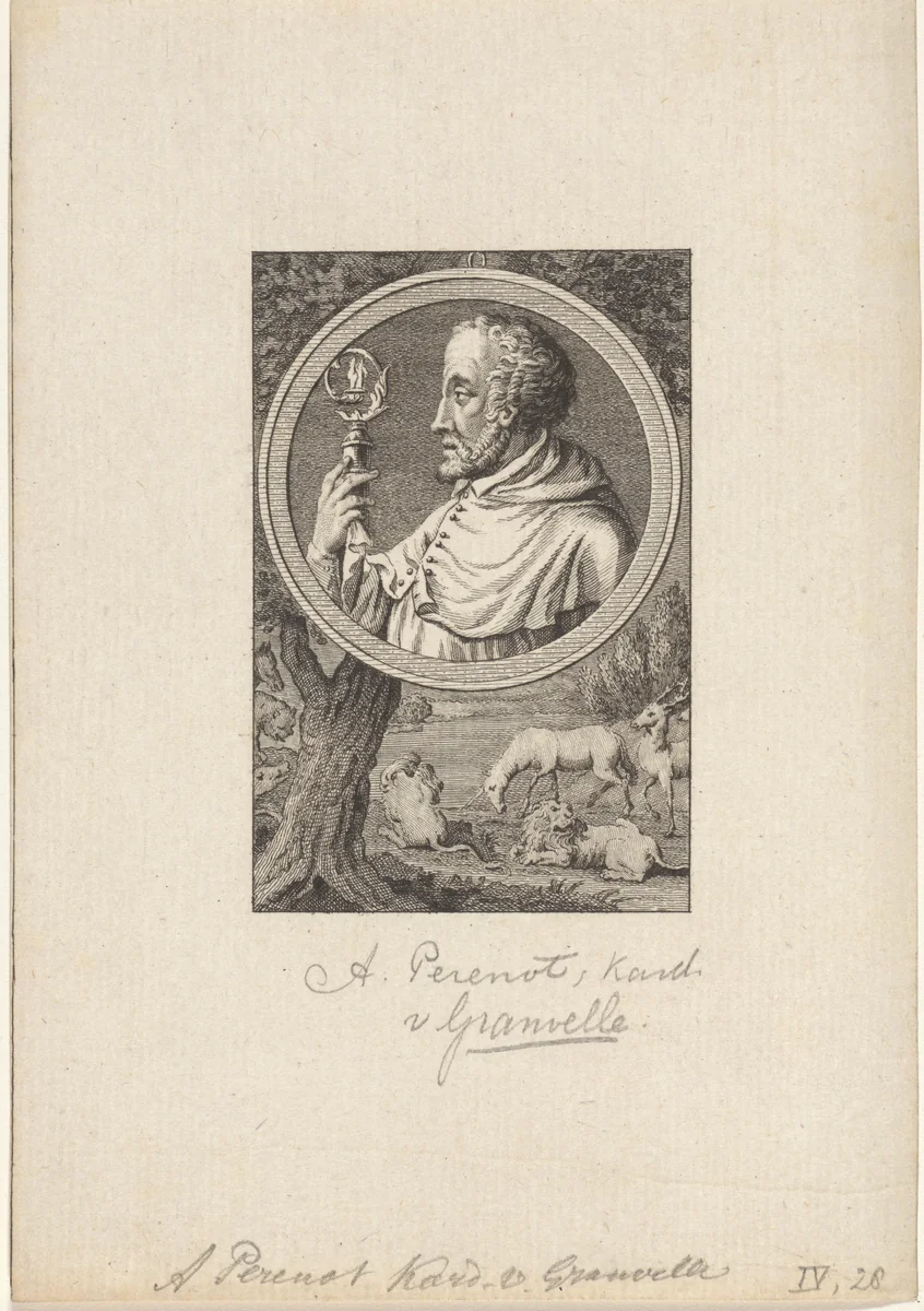 Portret van Antoine Perrenot kardinaal van Granvelle by Reinier Vinkeles, print, 1783-1795