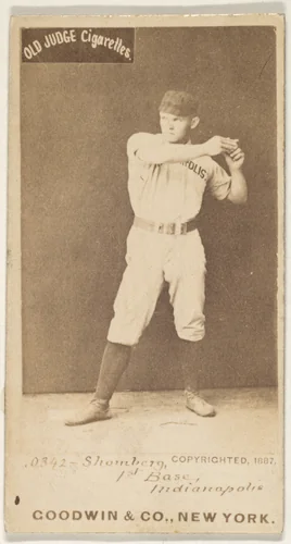 Shomberg, 1st Base, Indianapolis, from the Old Judge series (N172) for Old Judge Cigarettes by Goodwin & Company, photograph, 1887