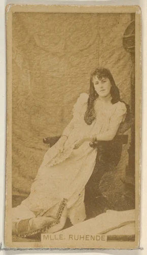 Mlle. Ruhende, from the Actors and Actresses series (N45, Type 8) for Virginia Brights Cigarettes by Allen & Ginter, photograph, 1885-1891