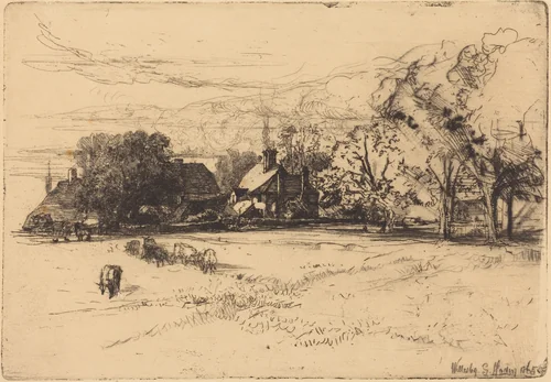 Old Willesley House by Francis Seymour-Haden, print, 1865