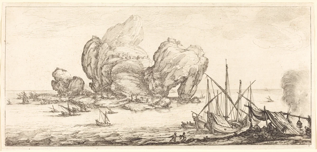 The Large Rock by Jacques Callot, print, 1630