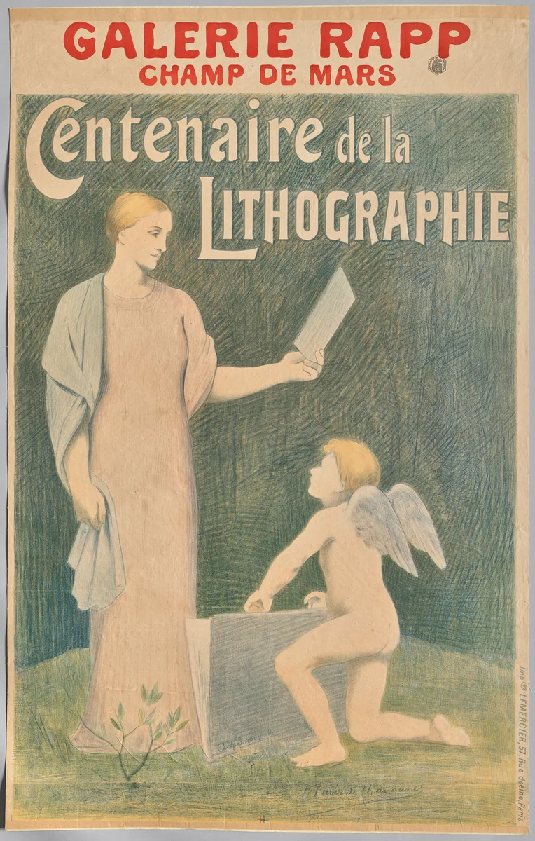 Centennial of Lithography by Pierre Puvis de Chavannes, print, 1895