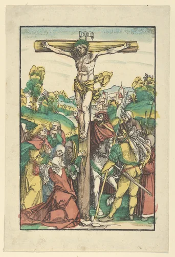 The Crucifixion (restrike?) by Hans Schäufelein, print, 1505