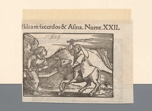 Bileam en zijn ezelin by anonymous, print, 1530-1533
