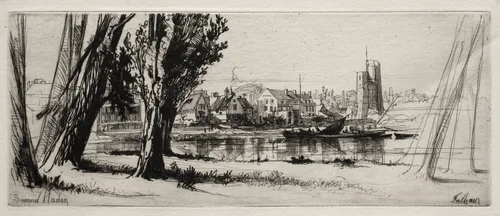 Fulham by Francis Seymour-Haden, print, 1854-1864