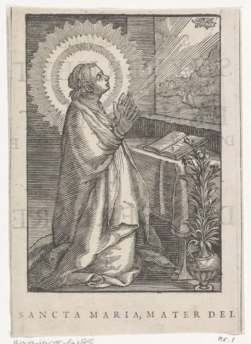 Heilige Maria als kluizenares by Christoffel van Sichem, print, 1644