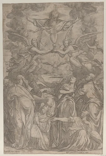 The Triumph of the Sacrament by anonymous, print, 1576