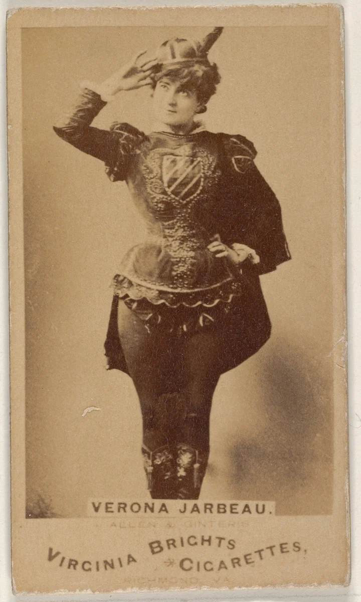 Verona Jarbeau, from the Actors and Actresses series (N45, Type 1) for Virginia Brights Cigarettes by Allen & Ginter, photograph, 1885-1891