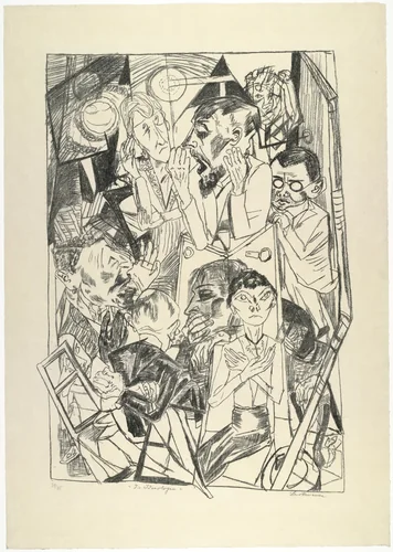 The Ideologists (plate 6) [Die Ideologen (Blatt 6)] from Hell (Die Hölle) by Max Beckmann, print, 1919