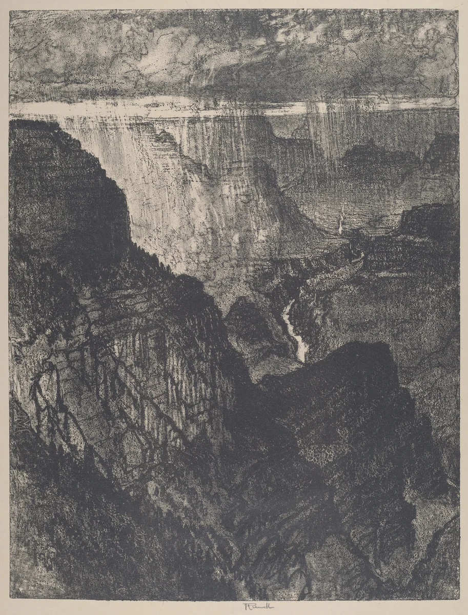 Storm in the Grand Canyon by Joseph Pennell, print, 1912