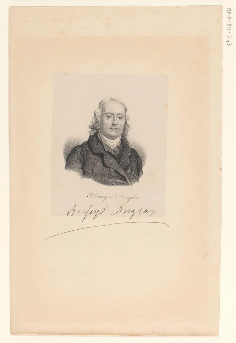 Portret van François-Antoine de Boissy d'Anglas by anonymous, print, 1818-1842
