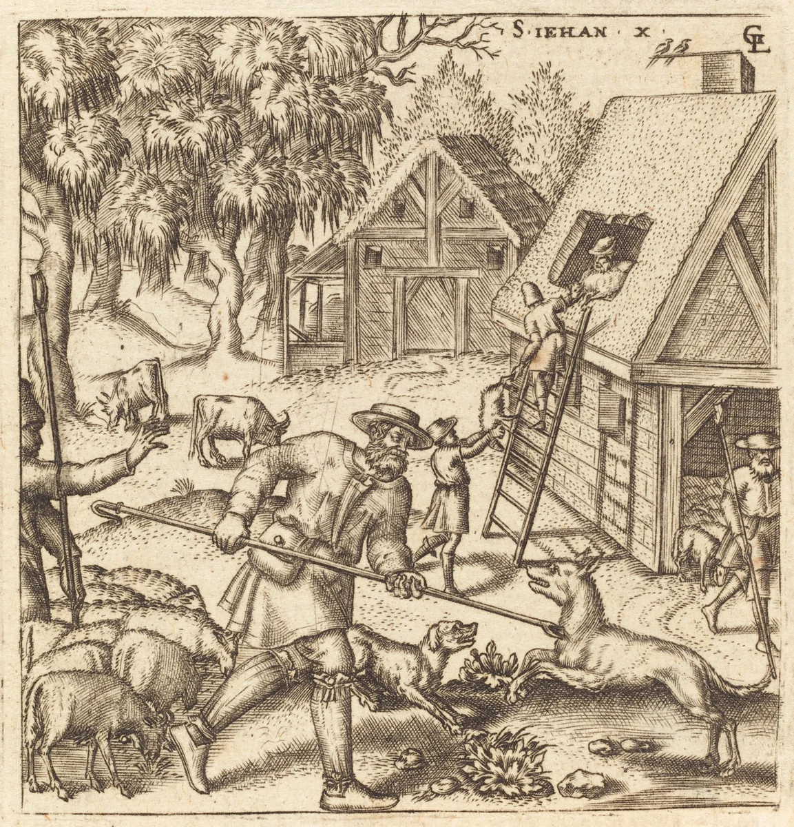 The Parable of the Good Shepherd by Léonard Gaultier, print, 1576-1580