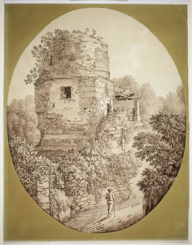 Tower with Man Walking by Jacob Philipp Hackert, print, 1797