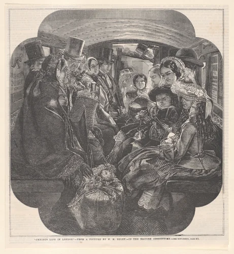 Omnibus Life in London, from "Illustrated London News" by William Maw Egley, print, 1859