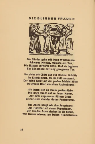 Die Blinden Frauen (The Blind Women) (headpiece, page 38) from Georg Heym: Umbra Vitae (Georg Heym: The Shadow of Life) by Ernst Ludwig Kirchner, volume, 1924