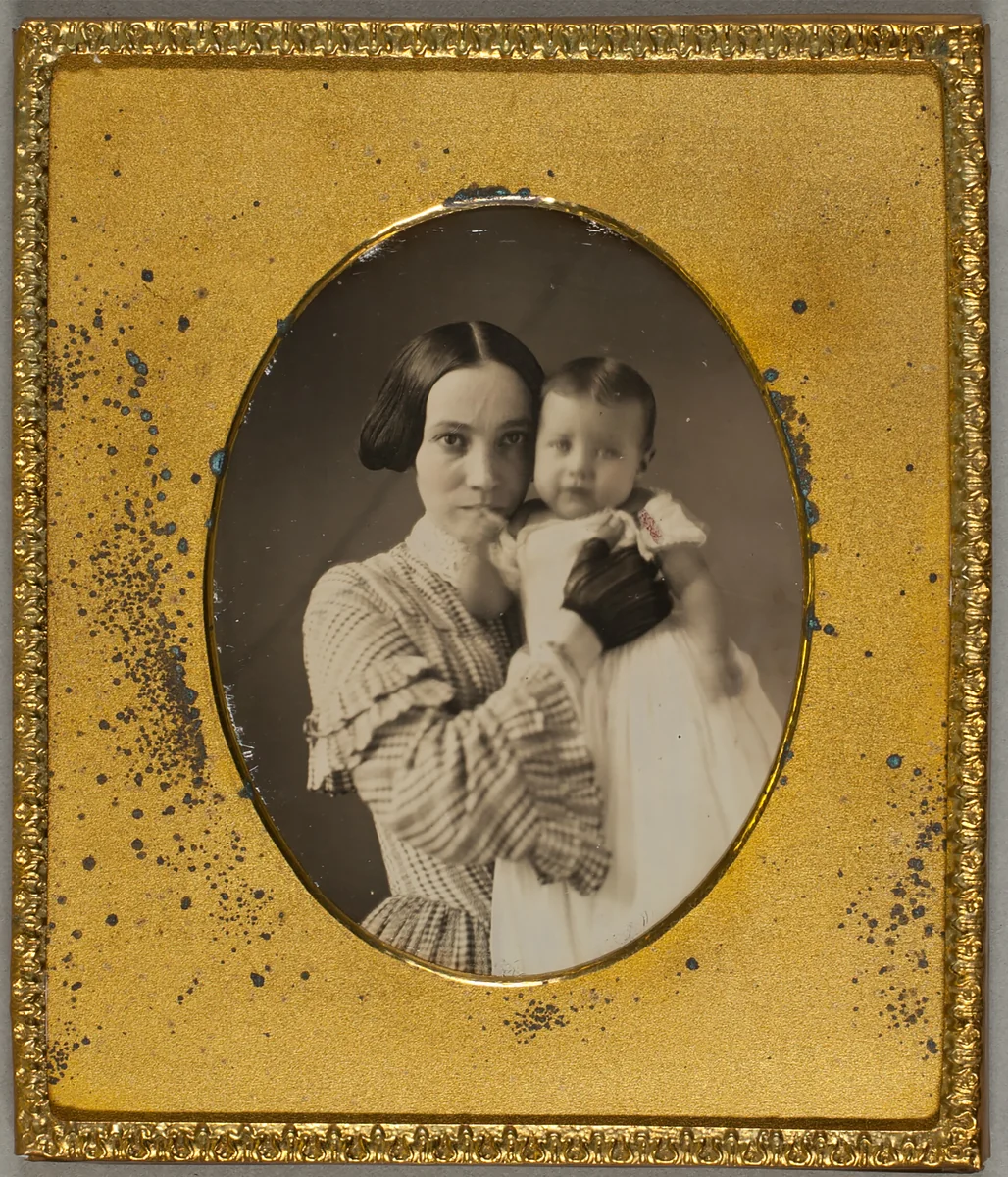 Untitled (Mother and Child in an Informal Pose) by Artist Unknown, photograph, 1839-1860