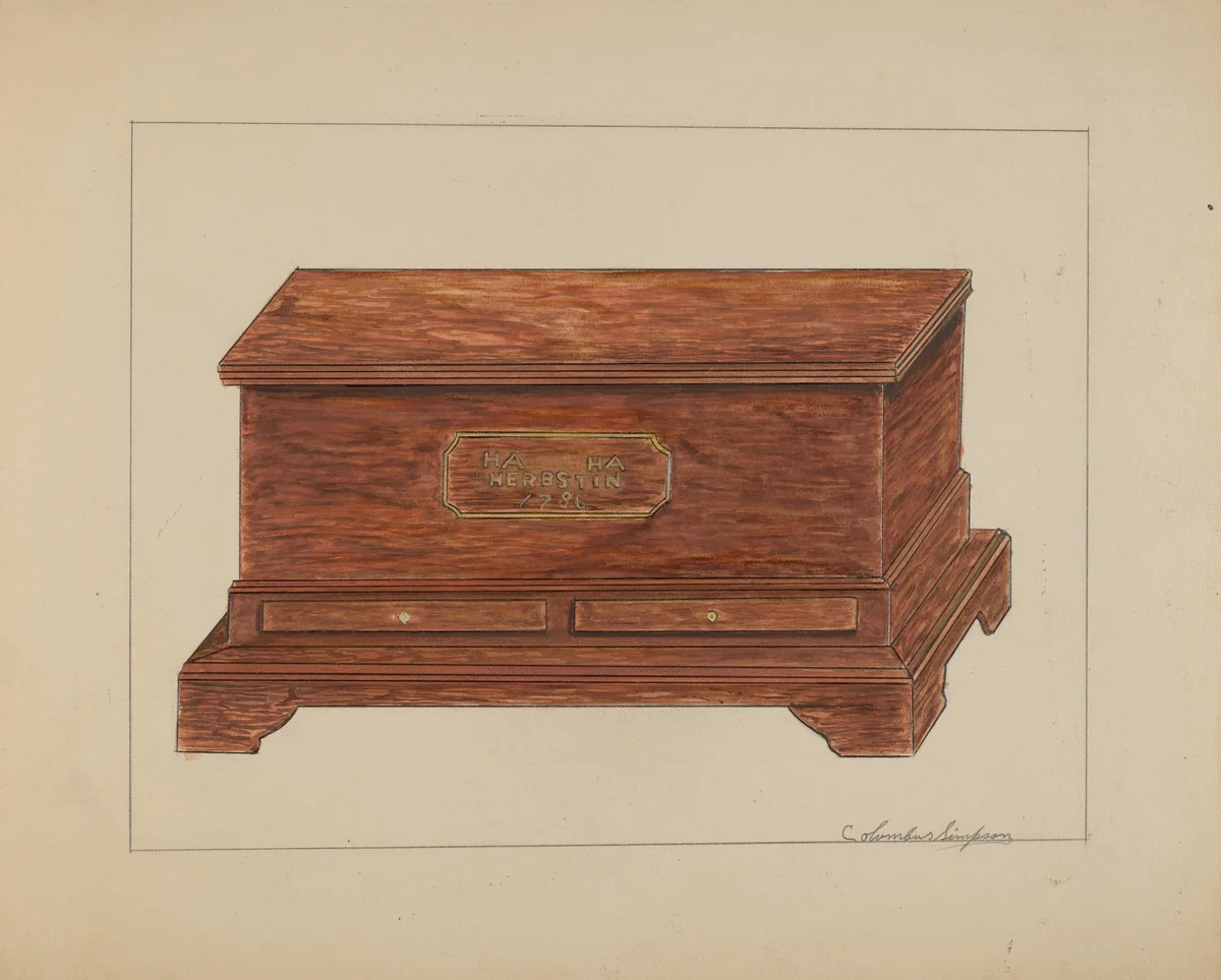 Chest by Columbus Simpson, index of american design, 1935-1942
