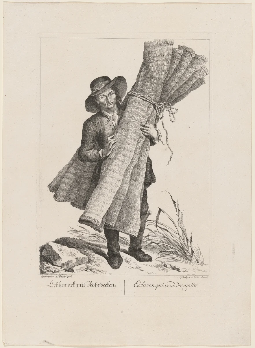 Schlawack mit Fohrdecken (Slavic Mat Seller) by Friedrich August Brand; Johann Christian Brand, print, 1775