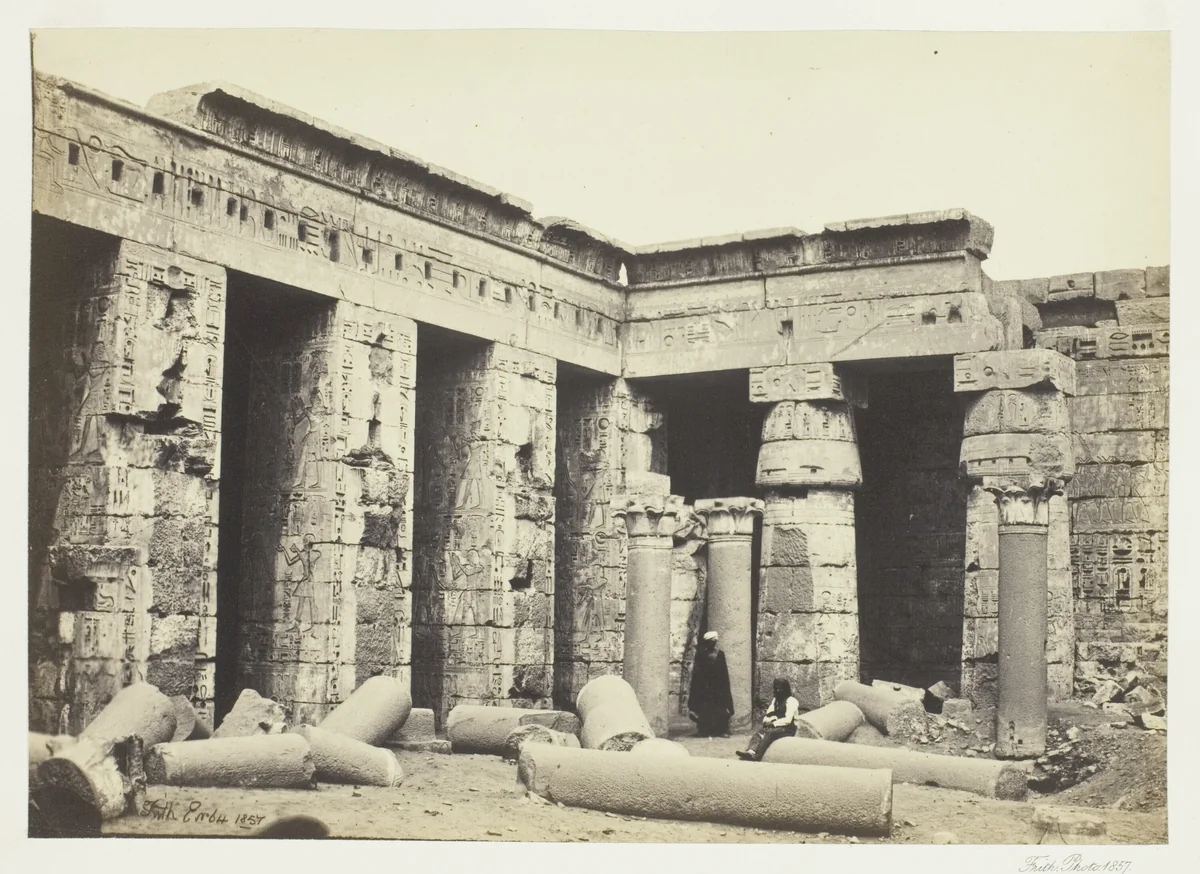 Interior Court of Medinet Habbo, Thebes by Francis Frith, photograph, 1857