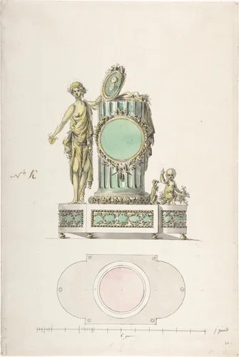 Design for a Clock by anonymous, drawing, 1781-1785