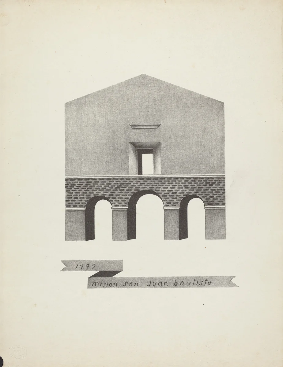 Mision San Juan Bautista by James Jones, index of american design, 1935-1942