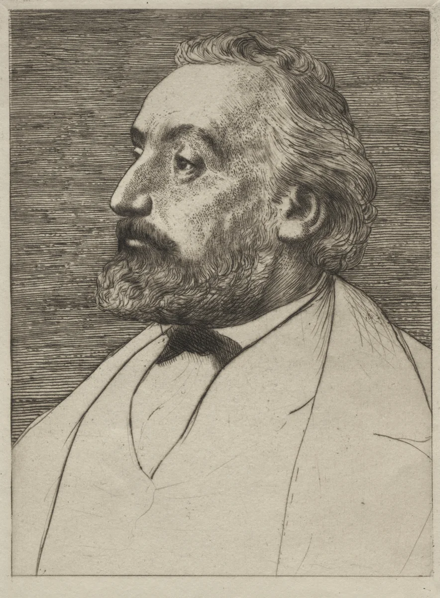 Léon Gambetta by Alphonse Legros, print, 1857-1911