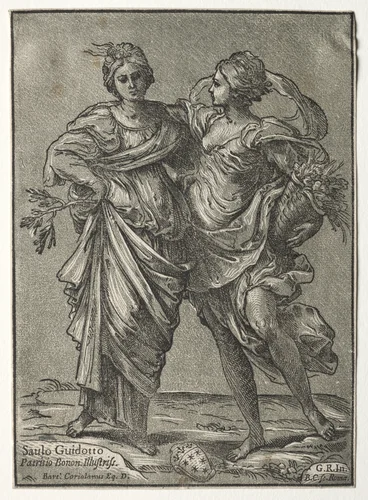 Alliance of Peace and Abundance by Bartolommeo Coriolano, print, 1642
