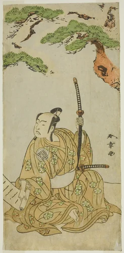 The Actor Arashi Sangoro II as Sakura-maru in the Play Sugawara Denju Tenarai Kagami, Performed at the Ichimura Theater in the First Month, 1772 by Katsukawa Shunsho (勝川 春章), print, 1767-1777