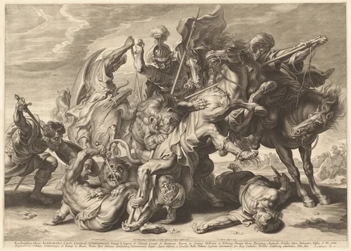 Lion Hunt by Schelte Adams Bolswert, print, 1586-1659