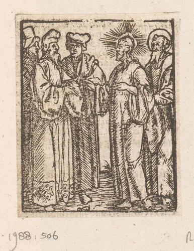 Christus sprekend met Joden by anonymous, print, 1536