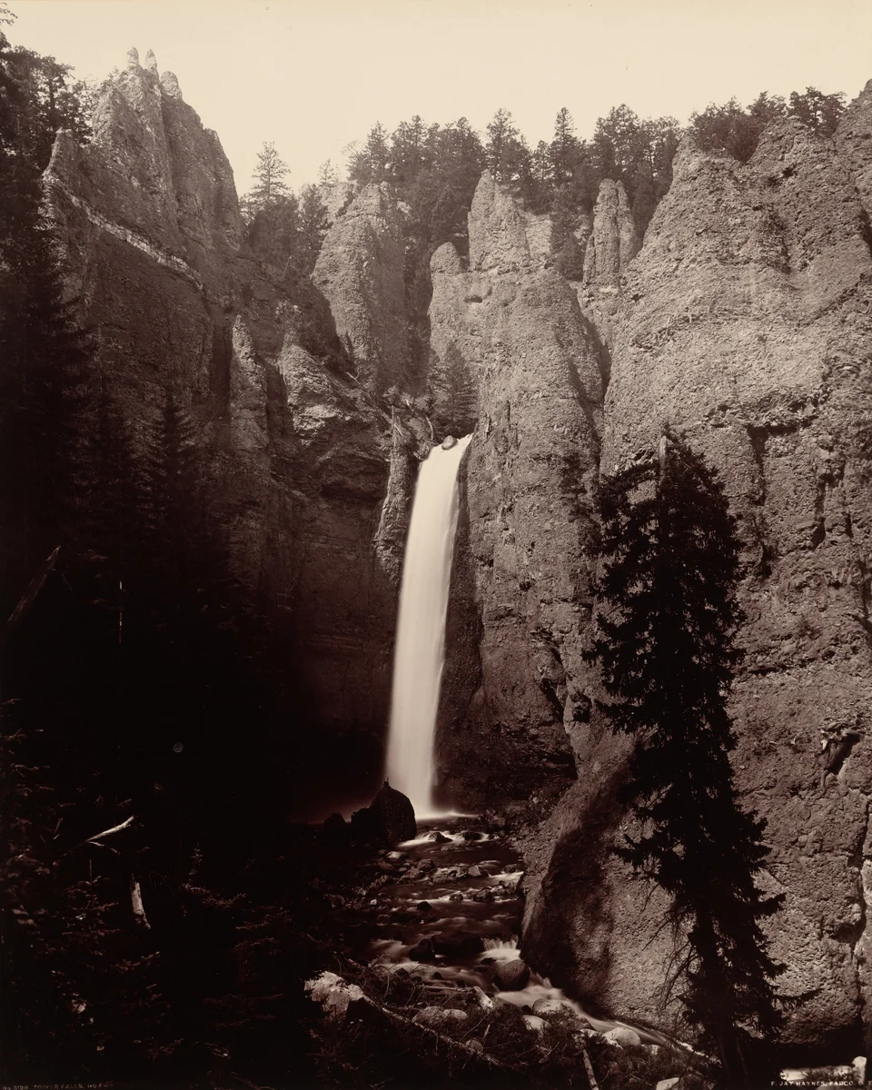 Tower Falls, 110 Feet. Yellowstone National Park by F. Jay Haynes, photograph, 1880-1890