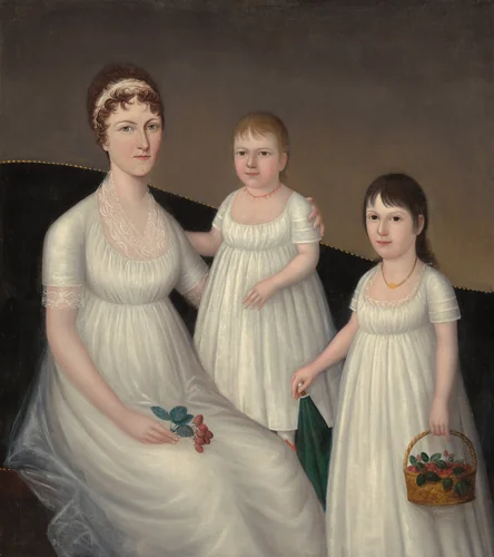 Grace Allison McCurdy (Mrs. Hugh McCurdy) and Her Daughters, Mary Jane and Letitia Grace by Joshua Johnson, painting, 1806