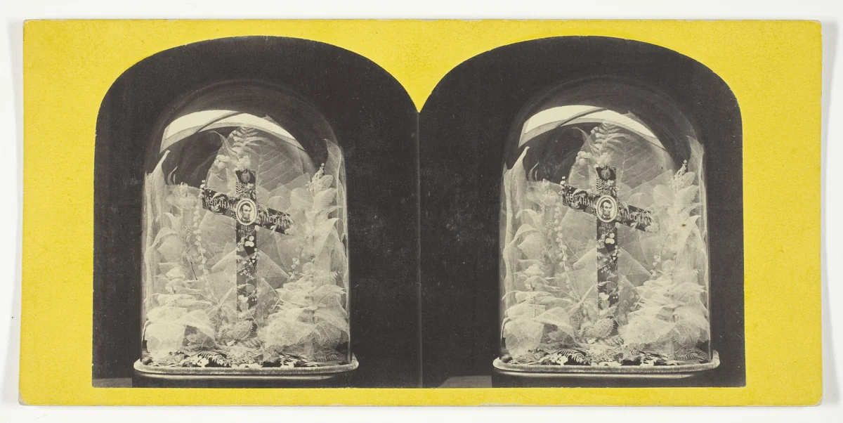 Lincoln Memorial. Dissected Leaves, No. 4810 from the series "Anthony's Stereoscopic Views" by Anthony & Company, photograph, 1860-1869