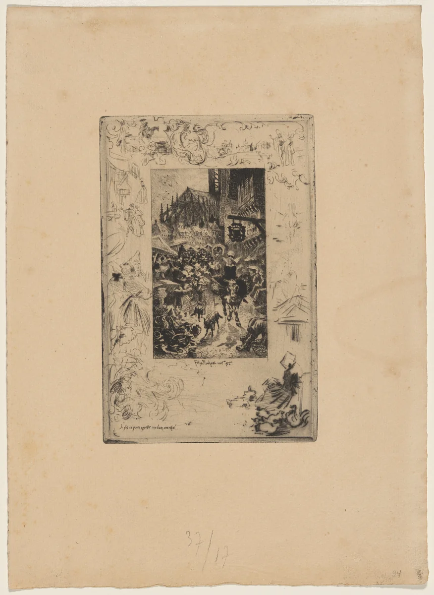 Je fis ce qu'on appelle un bon marche. by Félix-Hilaire Buhot, print, 1847-1898