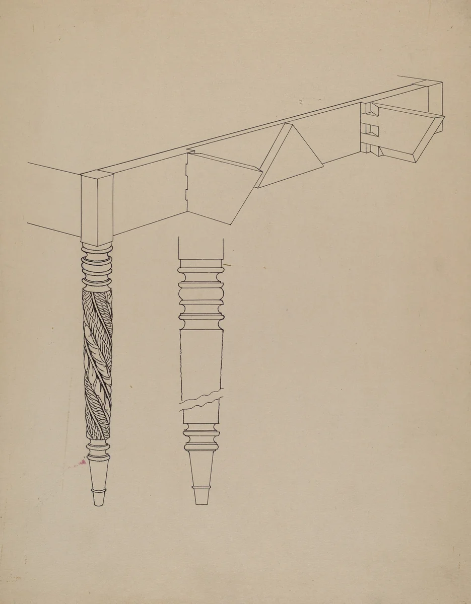 Details of Dining Room Table by Howard Weld, index of american design, 1936