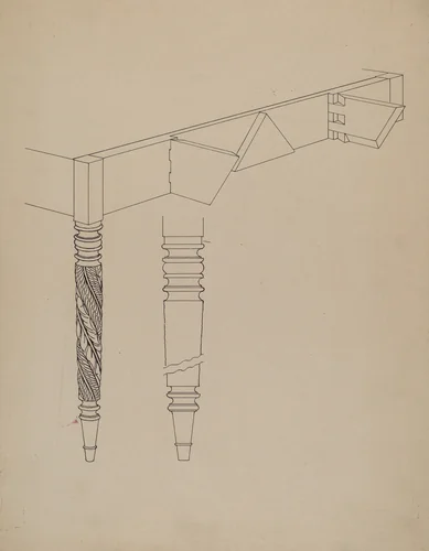 Details of Dining Room Table by Howard Weld, index of american design, 1936