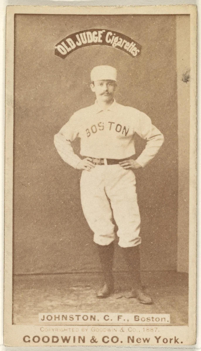 Johnston, Center Field, Boston, from the Old Judge series (N172) for Old Judge Cigarettes by Goodwin & Company, photograph, 1887