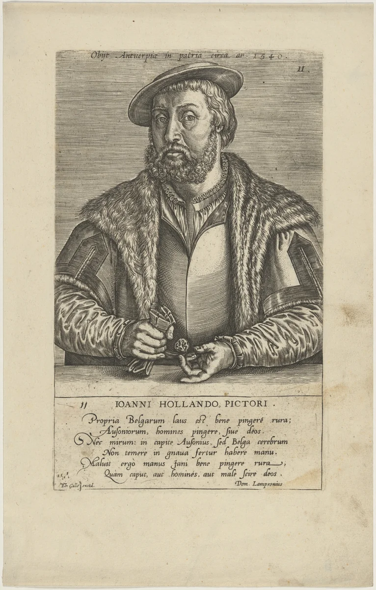 Joanni Hollando (Jan Hollander) by Dominique Lampsonius, print, 1532-1599
