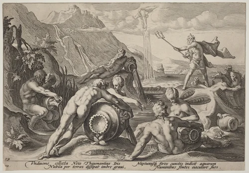 Neptune Plotting the Destruction of Man by Hendrick Goltzius, print, 1589
