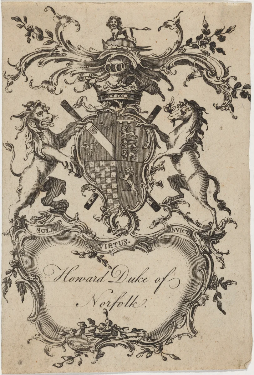 Coat of Arms of Howard, Duke of Norfolk by Unknown 19th Century, print, 1800-1899
