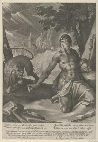 Saint Jerome in the Desert by Lucas Kilian, print, 1610