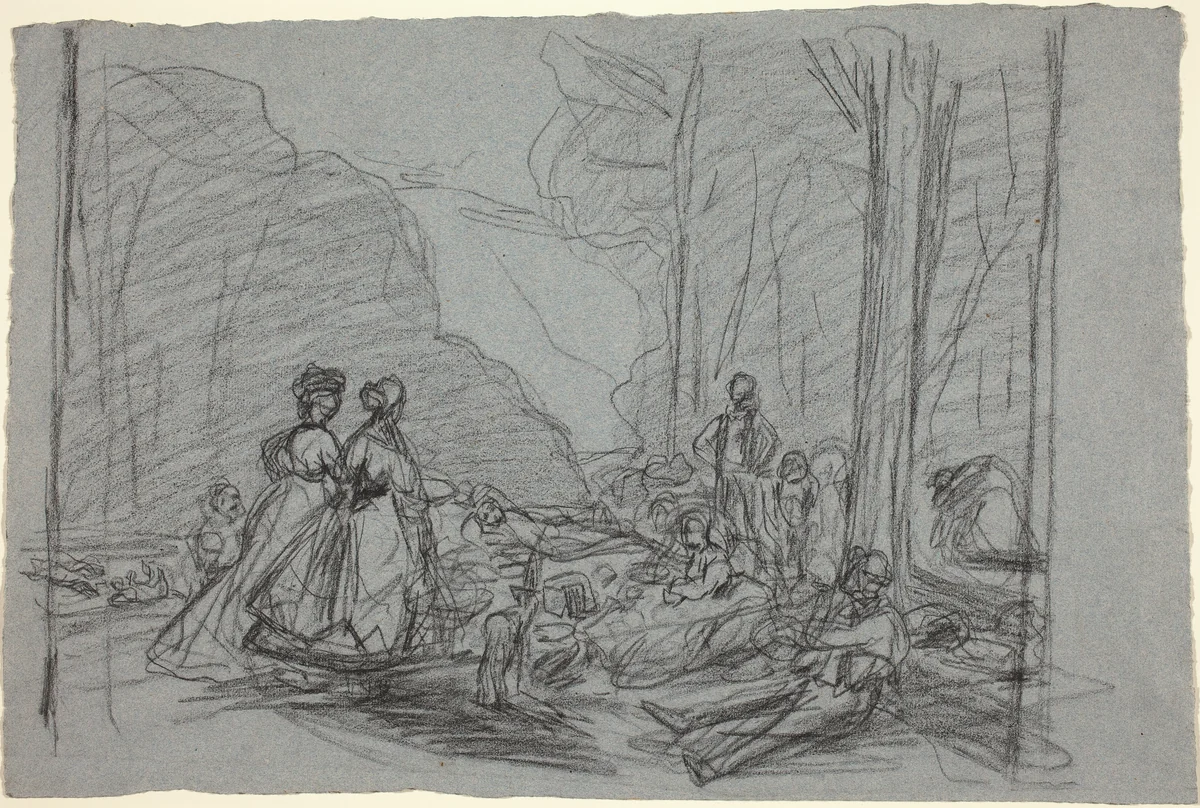 The Luncheon on the Grass by Claude Monet, drawing, 1865
